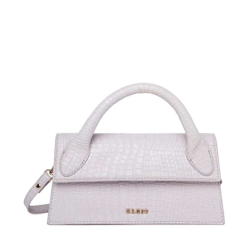 KLEIO Vegan Leather Top Crossbody Sling Handbag for Women - Lilac - Image 1